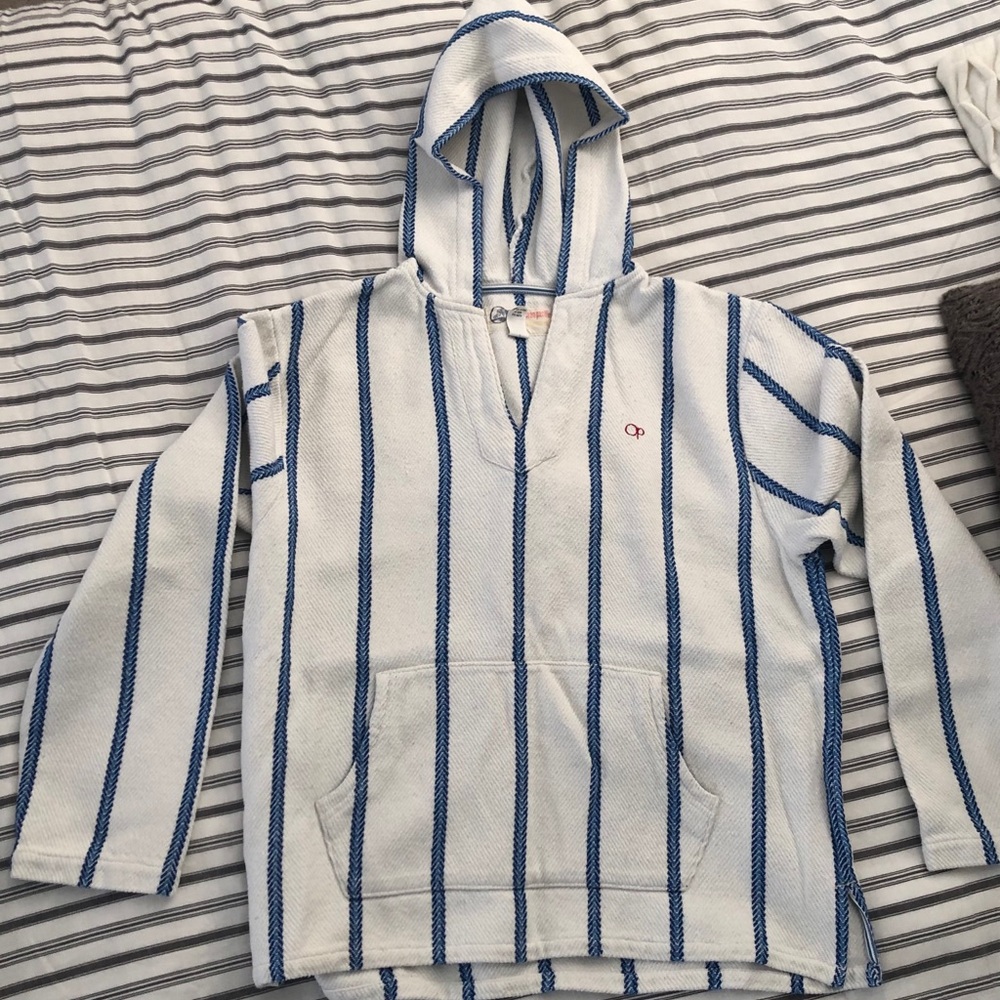 Vintage | Ocean Pacific Blue-Striped Baja Hoodie